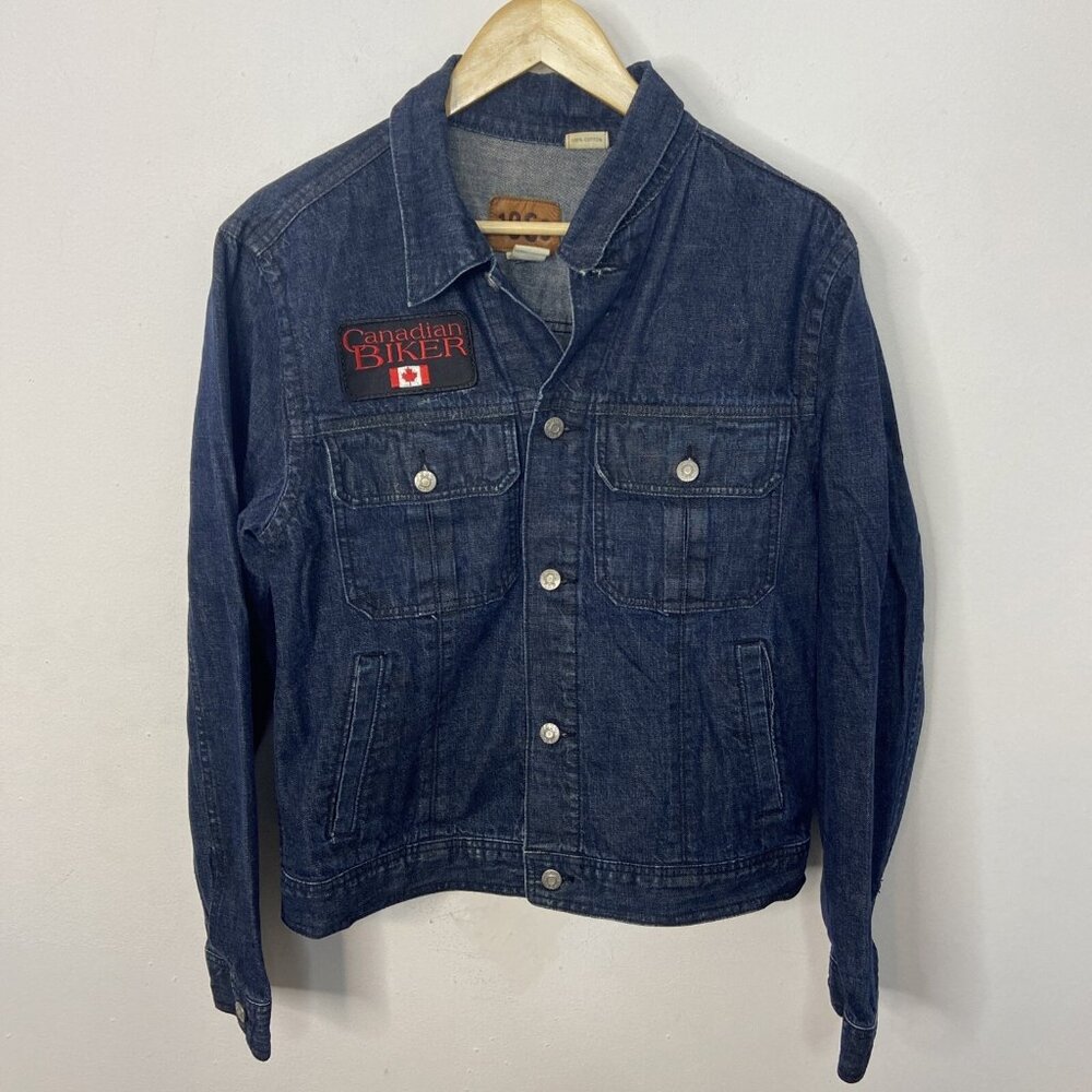 Gap 1969 Men M Canadian Biker Patches Jean Jacket Ncom National Coalition
